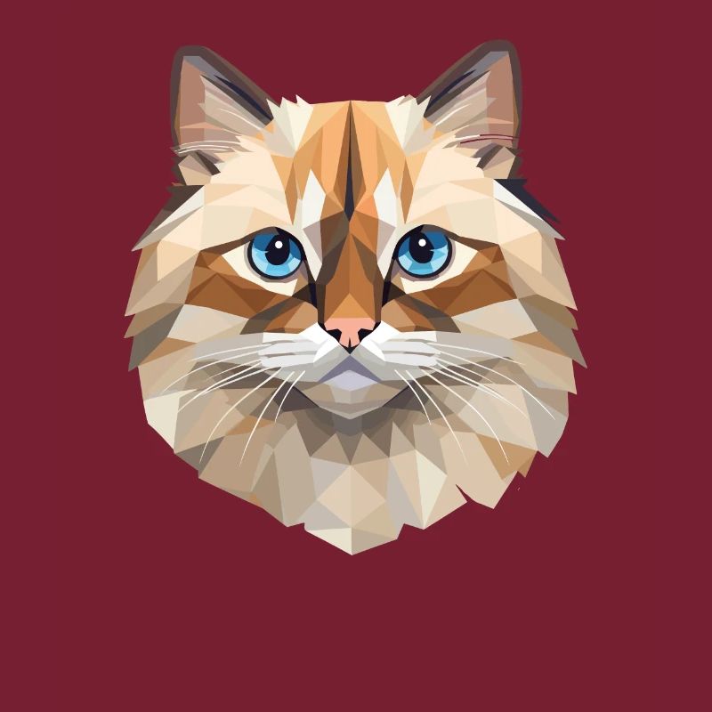 Conception de polygones de chat birman