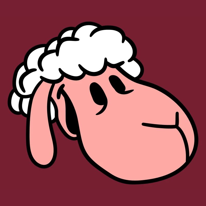 Schaf Gesicht Kopf Süß Niedlich Lamm Cool Comic