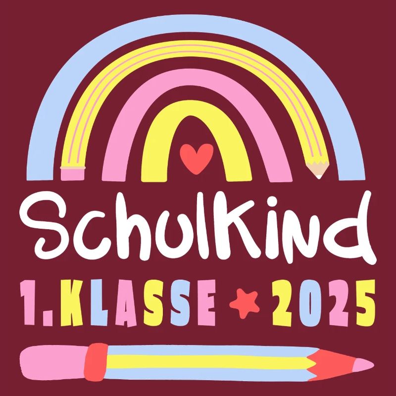 Schulkind 2025 Stift Regenbogen Einschulung