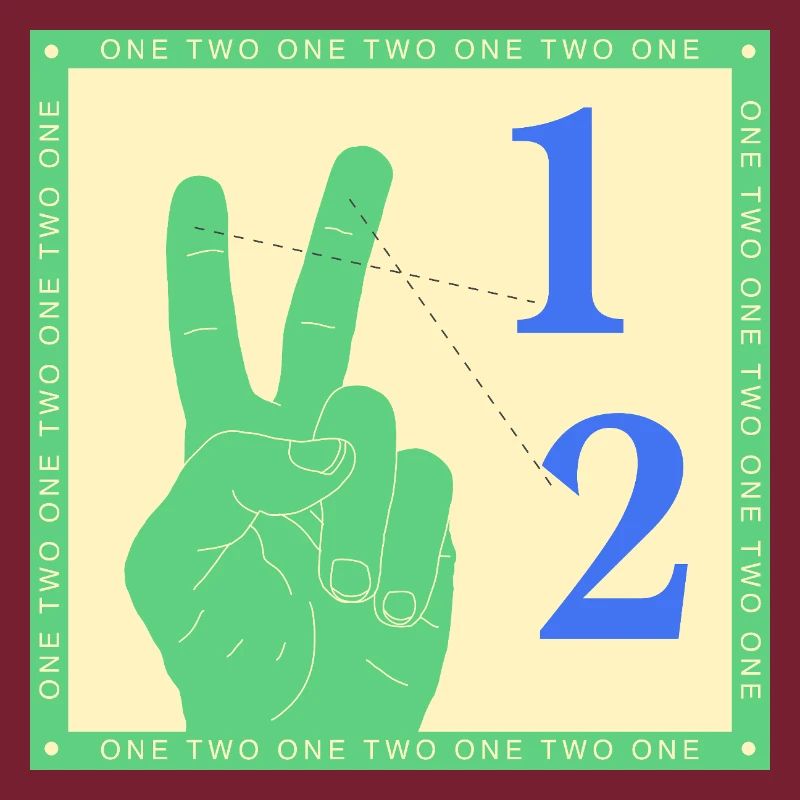 Retro One Two Counting Hand Graphic
