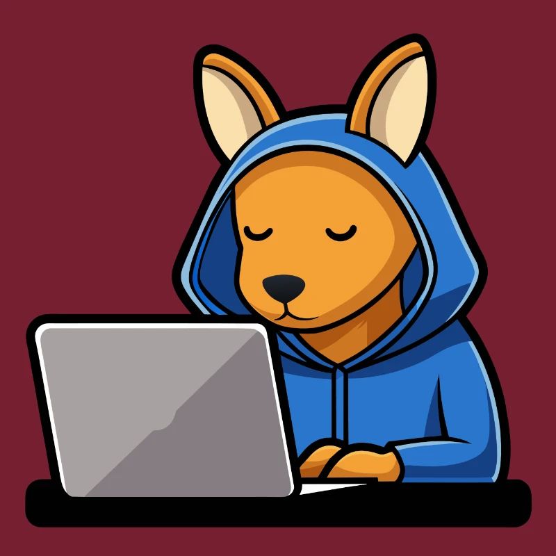 Mignon hacker kangourou en sweat à capuche devant PC