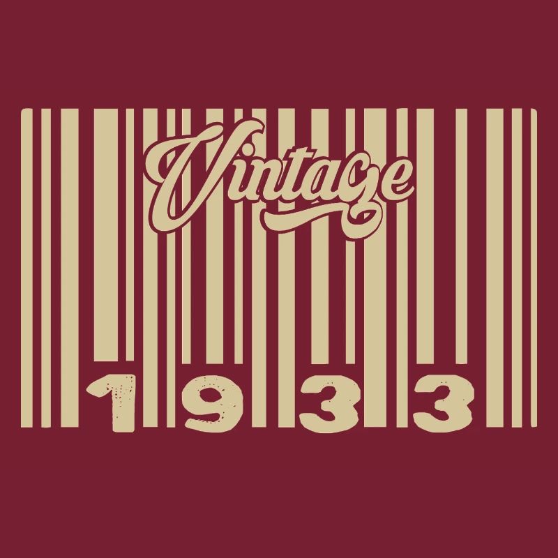 vintage 1933 Code barre 1933: Année 2025.
