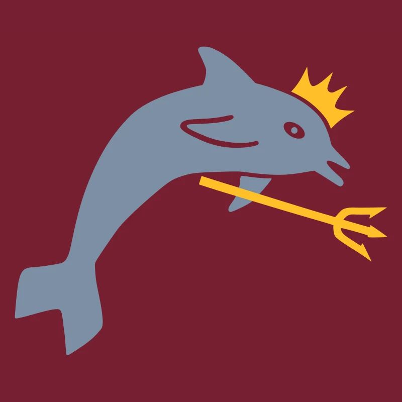 ★ design colors changeable ★ dolphin, crown, trident