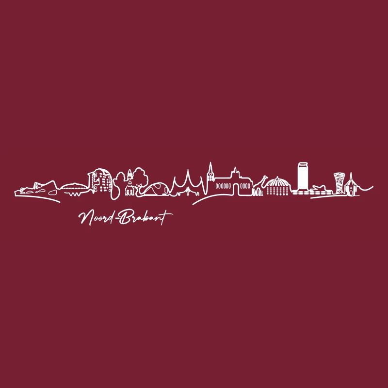 Skyline Noord-Brabant - WIT (Multi Color Vector)