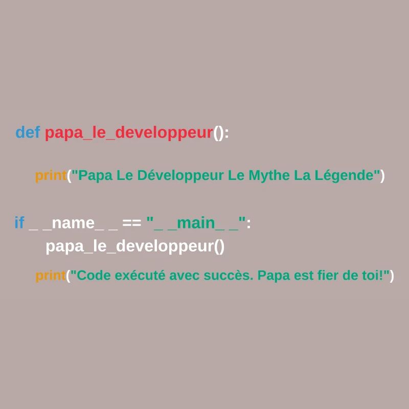 Code du programme Papa développeur