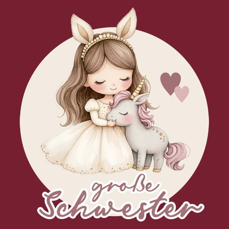 Grosse Schwester Maedchen Einhorn