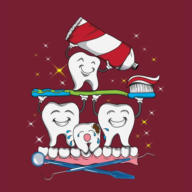 Dentist's office brushing teeth toothpaste
