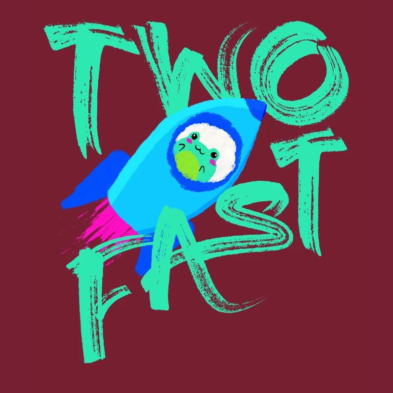 Two Fast Rocket Frog Space 2 Years 2nd Birthday