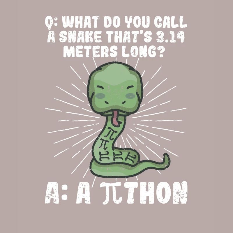 Python Schlange Pithon Pi Tag Symbol lustig Mathe