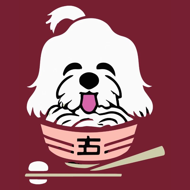 Malteser Hund Ramen Lustig Hund Geschenk Retro
