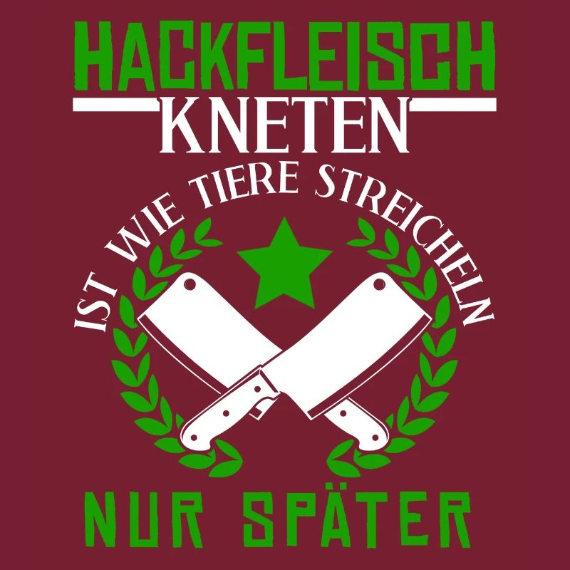 Metzger Fleischer Hackfleisch kneten