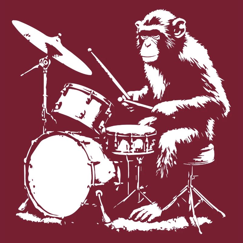 monkey playing on drums