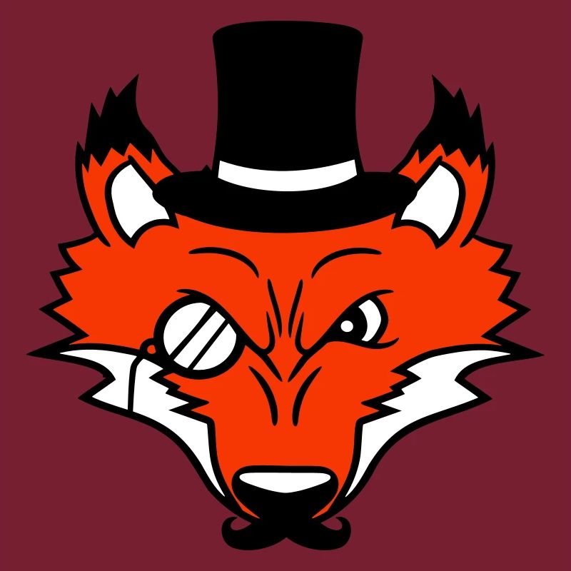 Fox Red Fox Sir Mr. Top Hat Monocle Glasses