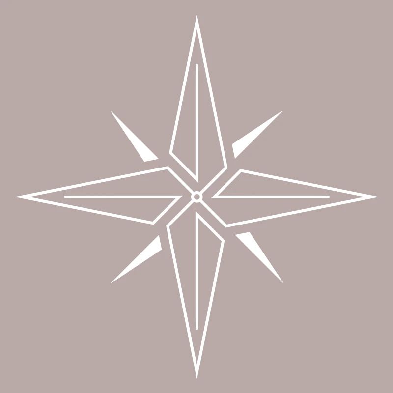 Line Compass Rose
