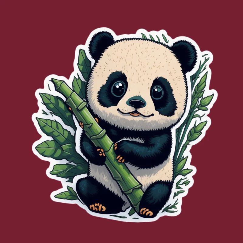 Cute Panda with Bamboo