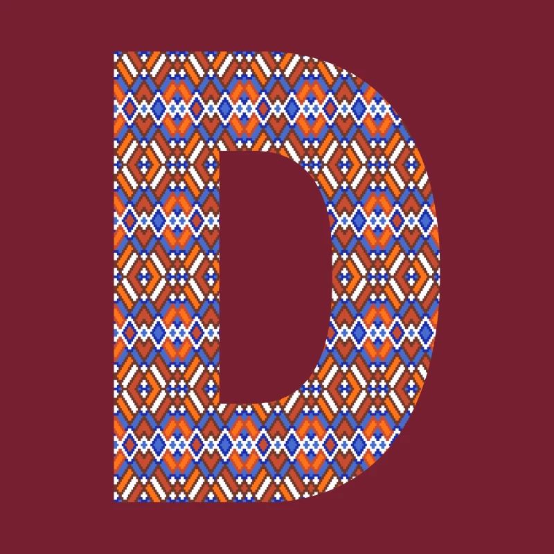 Monogramm Buchstabe D - geometrisches Muster