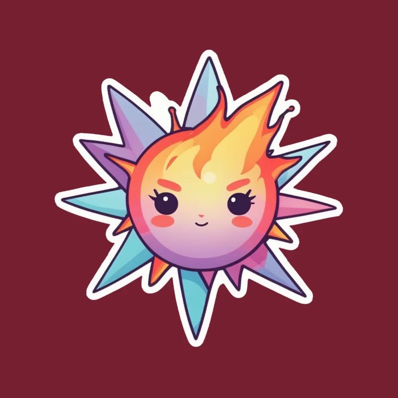 Boule de feu effrontée et dure sur une étoile de cristal