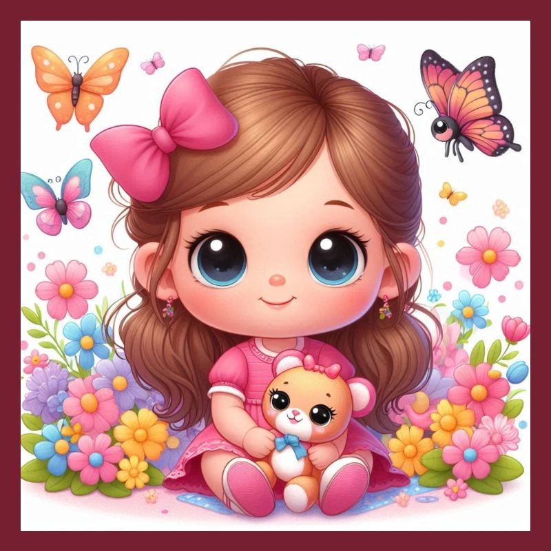 Kleines Mädchen mit ihrer Tigger-Puppe