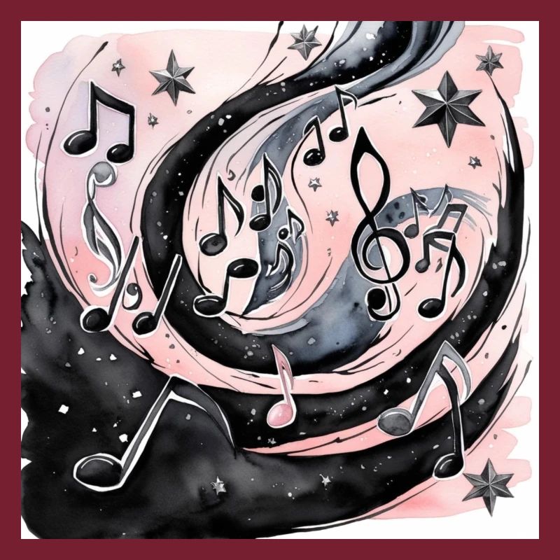 Music Black Light Notes Multiple Floating Heaven