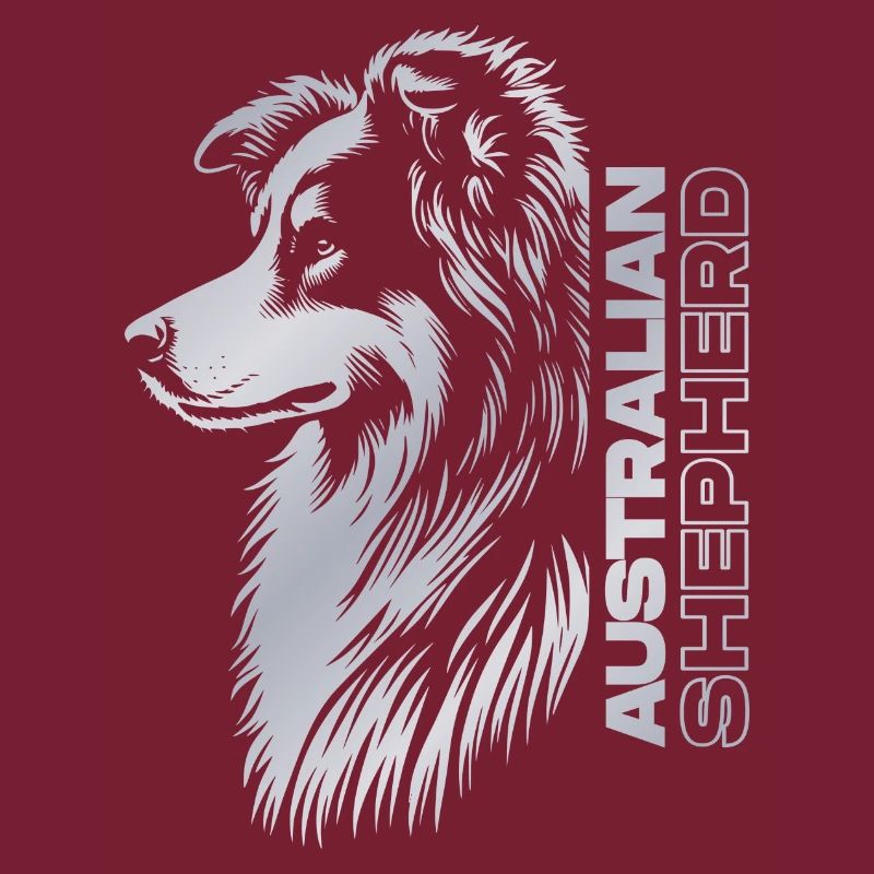 Australian Shepherd Portrait | Aussie head silver