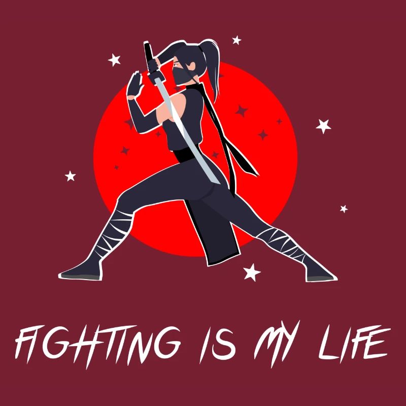 Combattant en pose de combat avec épée