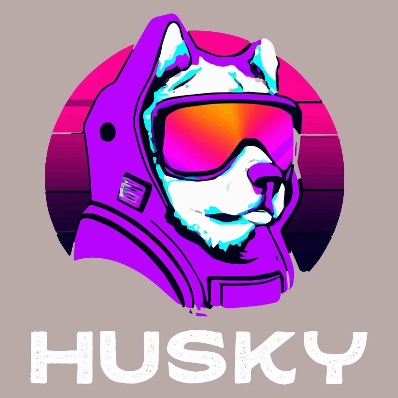 Husky Synthwave Dog Cadeau Rétro