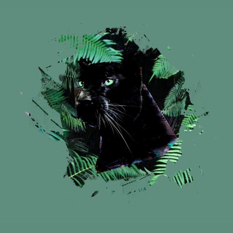 panthère, guépard, léopard, noir, vert, jungle