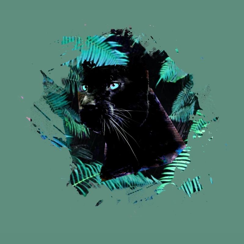 panthère, guépard, léopard, noir, vert, jungle