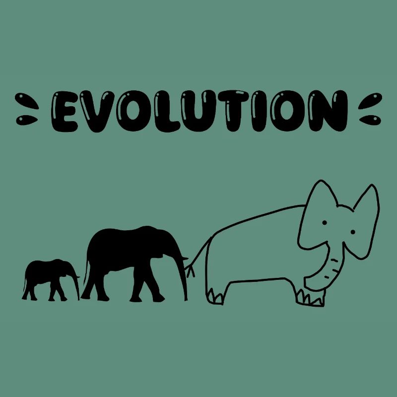 Die Evolution der Elefanten – Lustige Stadien der Evolution.