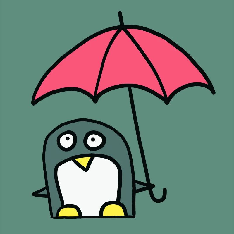Pinguin mit Regenschirm