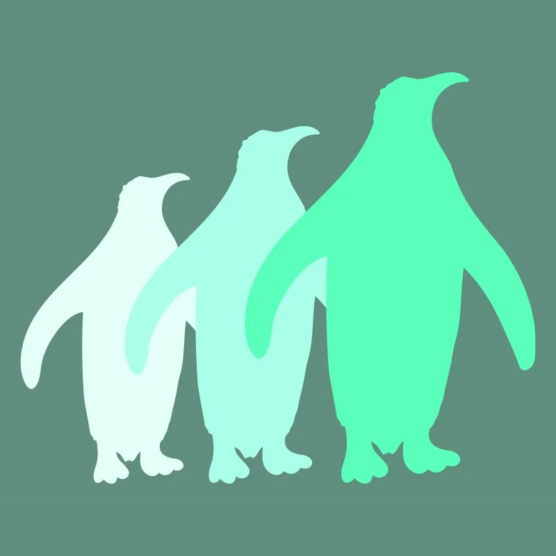 3 Silhouettes de pingouins Trois amis Équipe Rangée