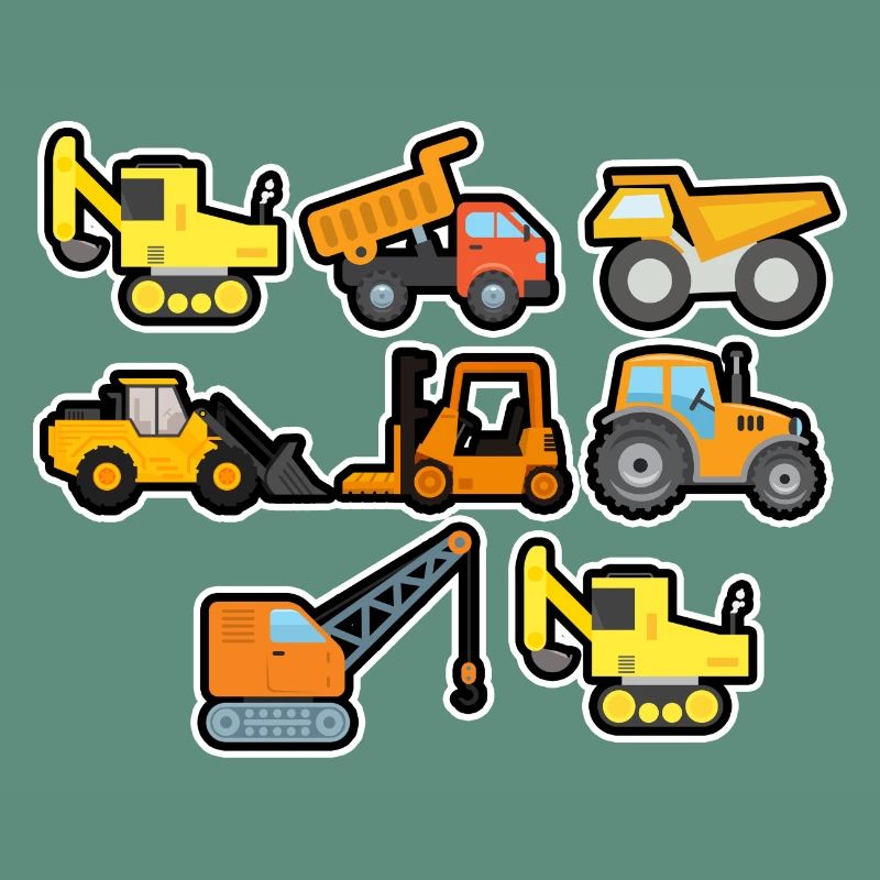 Excavator Construction Site Construction Worker Construction Truck I Gift