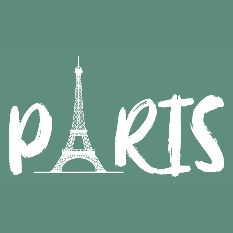 Paris with Eiffel Tower in white