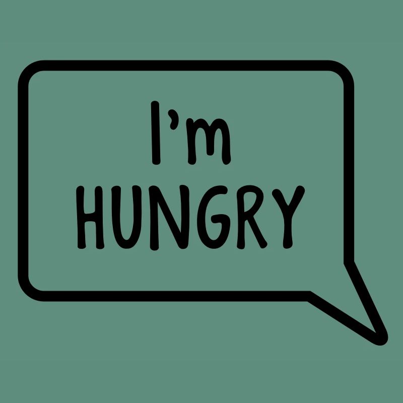 I'm hungry speech bubble tummy design