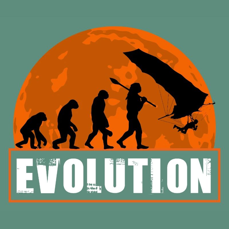 Évolution du design au coucher de soleil de pilote de deltaplane