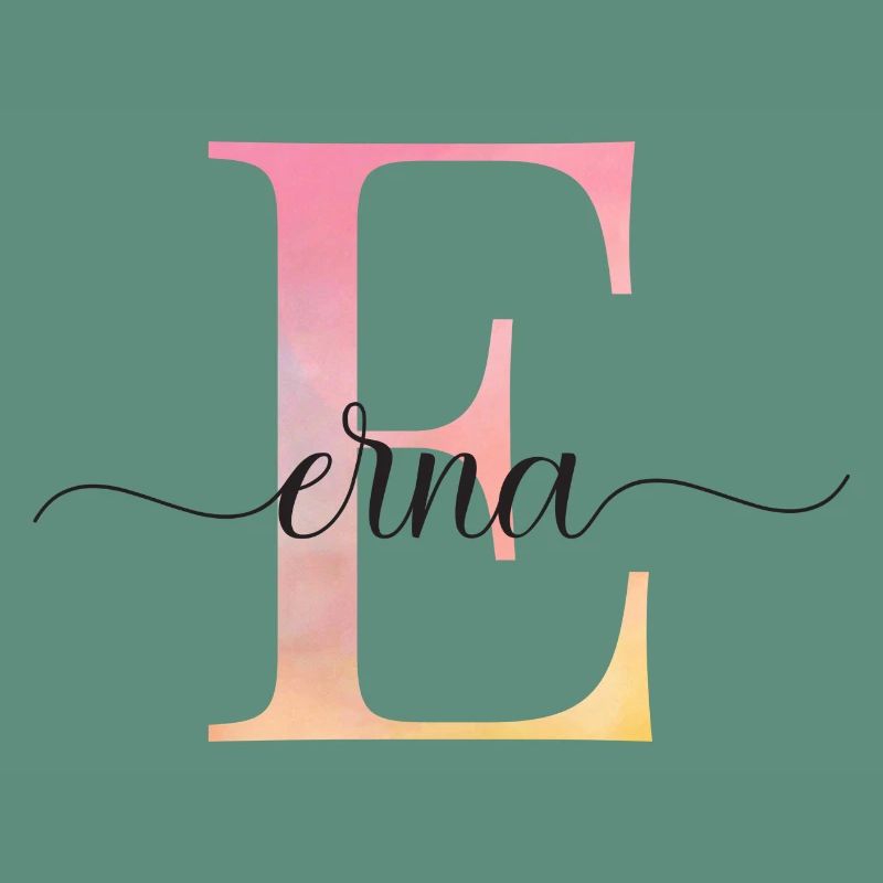 E| Monogramme | Nom | Erna|Aquarelle