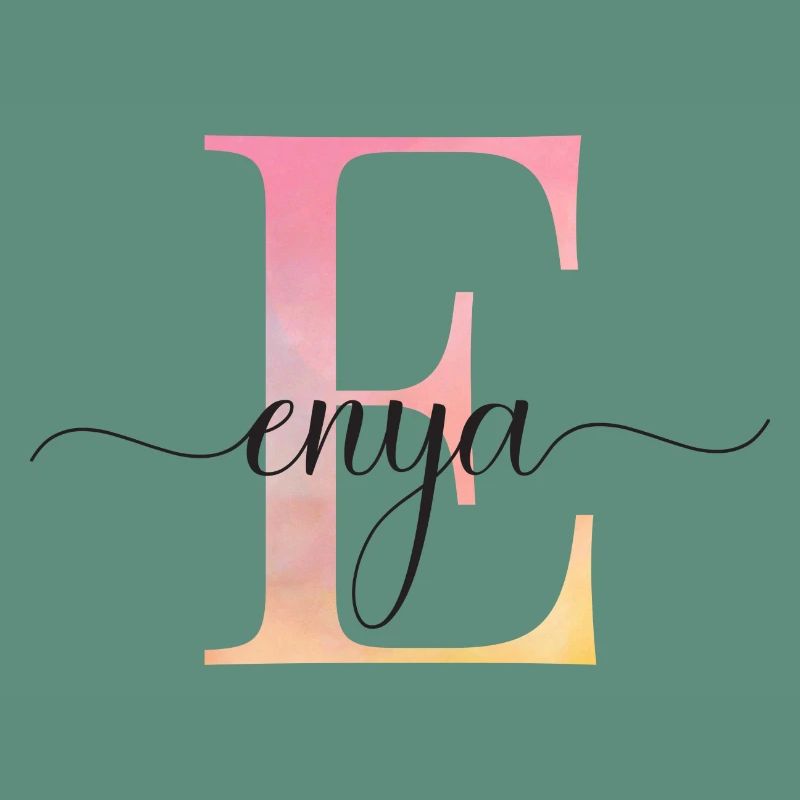 E| Monogramm | Name | Enja |Watercolor