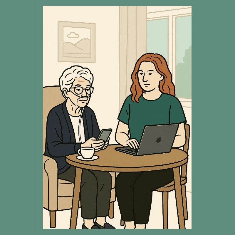 Des générations à la table avec la technologie