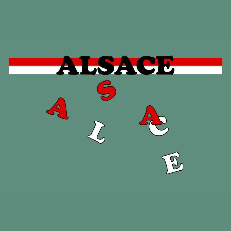 Alsace Blason Drapeau lettrage