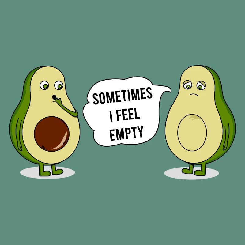 Avocado Sometimes I Feel Empty Graphic