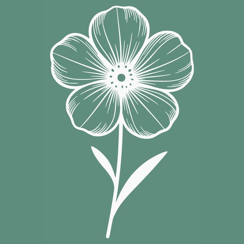 Fleur blanche graphique - variable de couleur