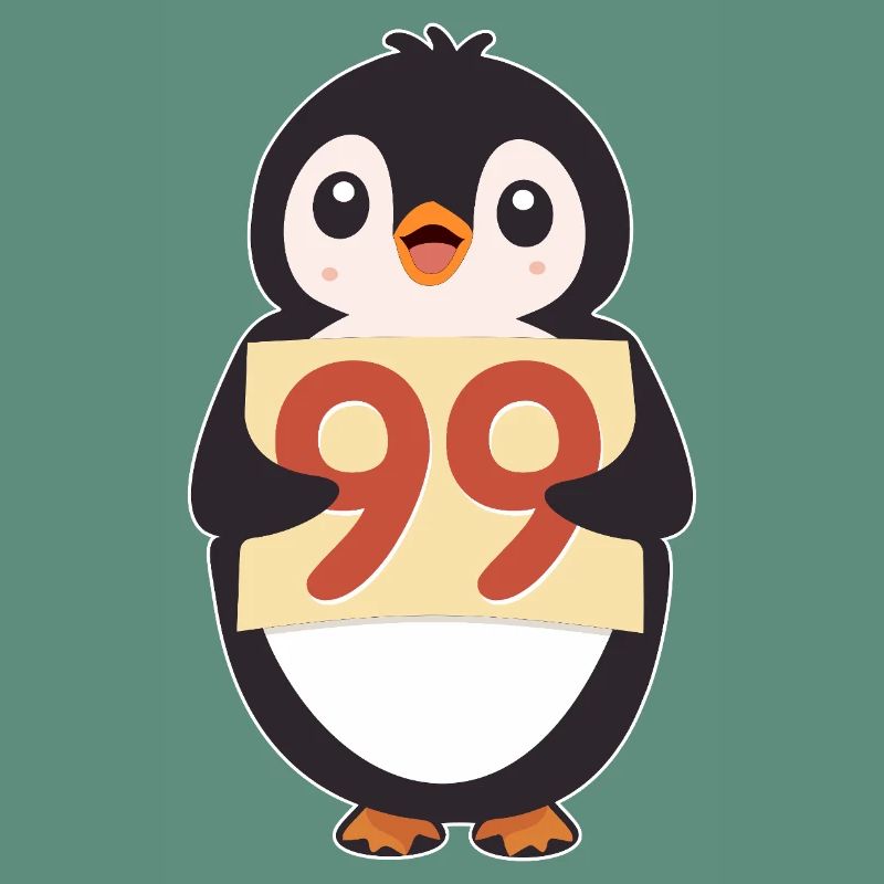 Penguin 99 Countdown-Schild