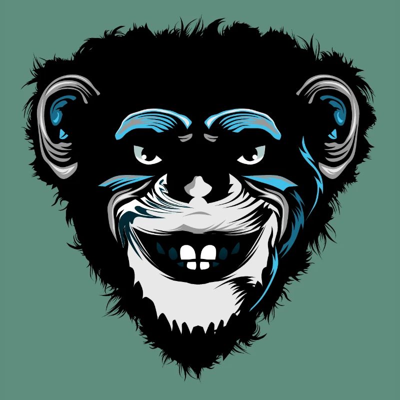 head monkey chimpanzee macaque drawing 709 A