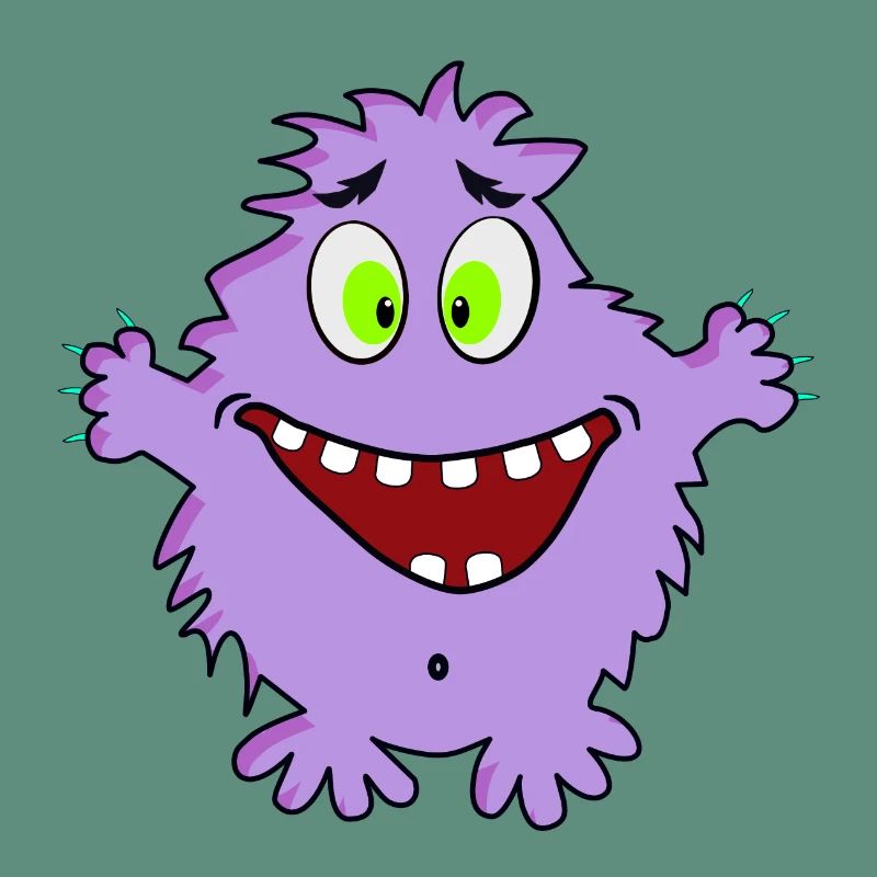 Mignon amical mignon monstre optimiste