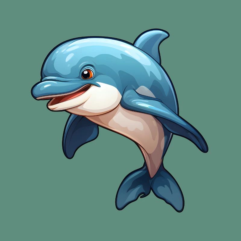 Petit dauphin mignon dans un style comique