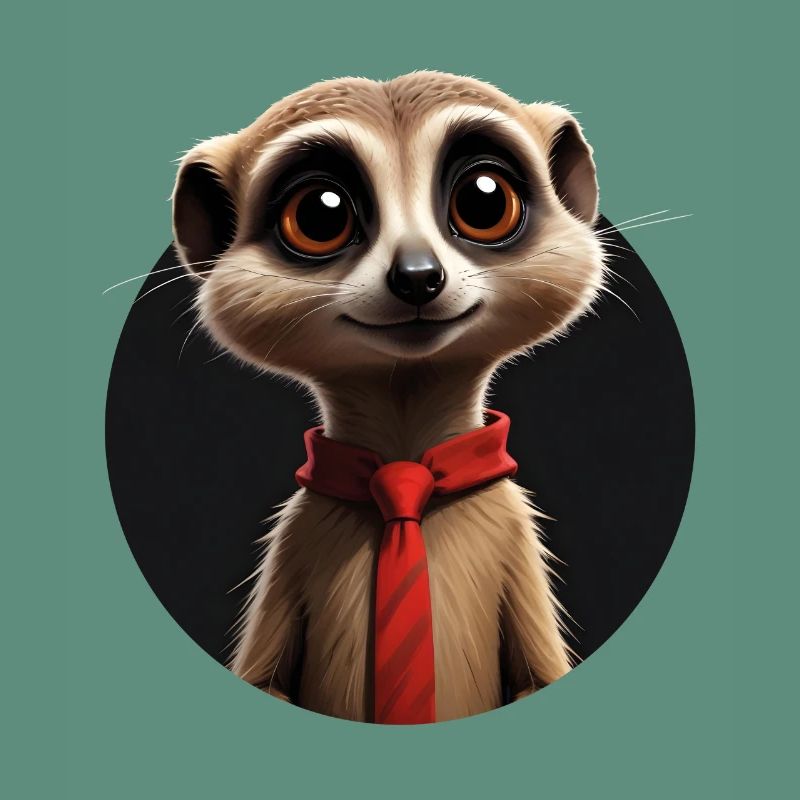 Suricate mignon avec cravate