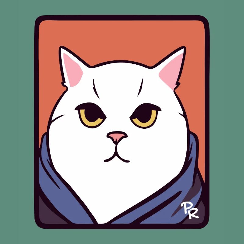 Big fat white cat