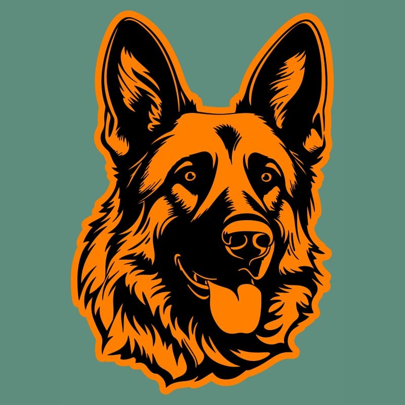 German Shepherd Dog Head