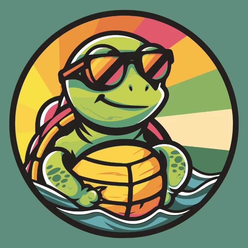 Schildkröte Comic Cool Sommer