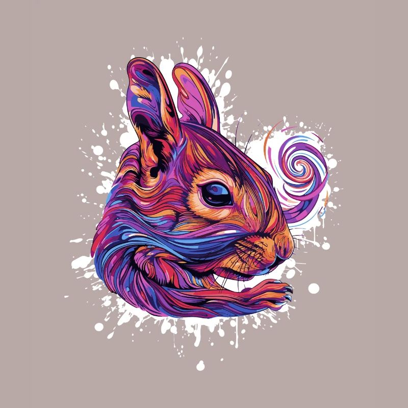 Psychedelischer Eichhörnchenkopf